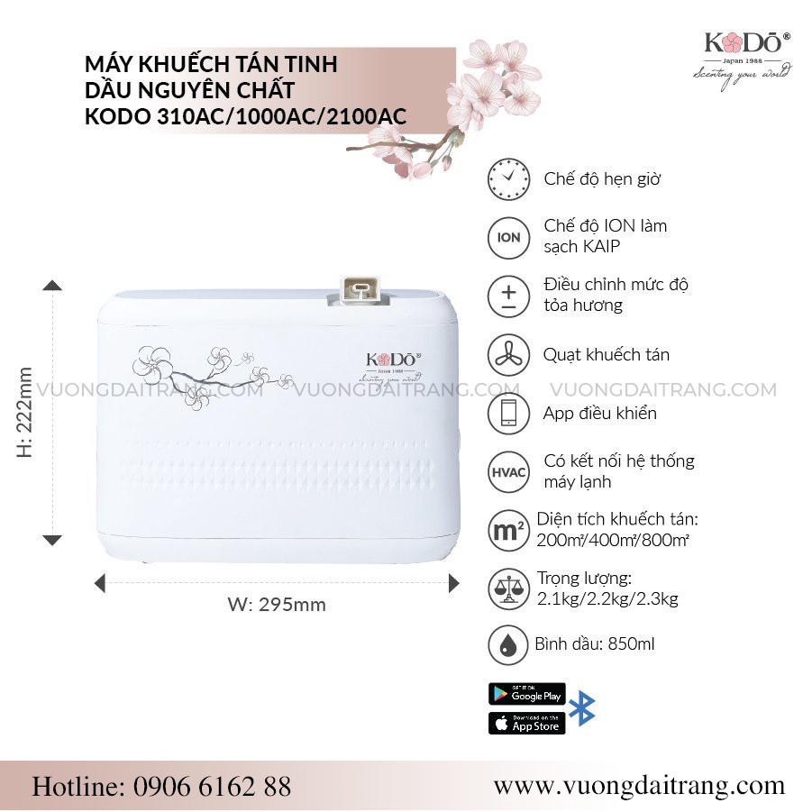 Máy Khuếch Tán Tinh Dầu Nguyên Chất Kodo 310AC/1000AC/2100AC