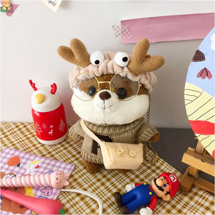 Order | Túi đeo chéo gấu nhồi bông cho nữ dễ thương