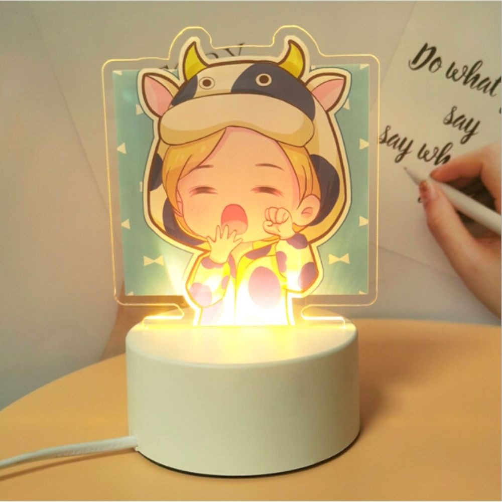 Đèn ngủ 3D cute 3 chế độ sáng trắng- vàng-vàng nhạt, làm quà tặng. Cắm điện trực tiếp 220V