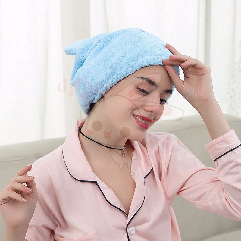 Mũ trùm đầu làm khô tóc dày dặn mềm mại nhanh khô