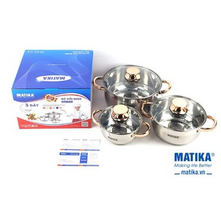BỘ NỒI INOX 3 ĐÁY MATIKA MTK-C3