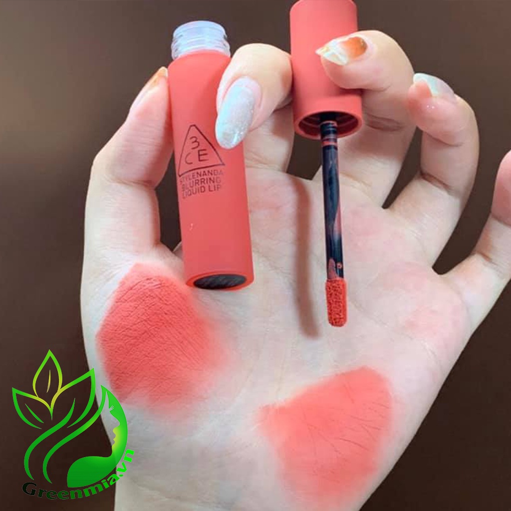 Son Tint Kem 3CE Blurring Liquid Lip Delicate Soul – Màu Hồng San Hô Tươi Tắn Bền Màu