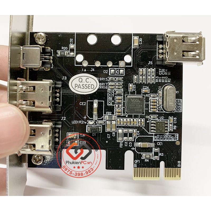 Card PCIe ra 3 cổng 1394A 6pin, 1 cổng 1394 4pin dùng cho PC, máy tính đồng bộ