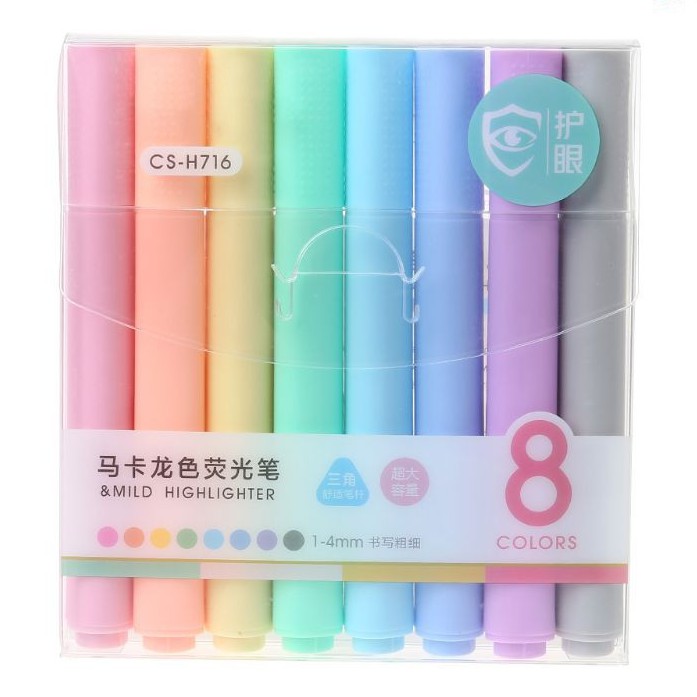 [Mã LIFEBOOK1 giảm 30K đơn 150K] VĨ 8 Bút Dạ Quang Highlighter Pastel Chosch - H716 - Nhiều Màu Sắc [Siêu Phẩm 2021]