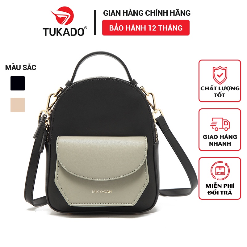 Balo Nữ Mini Thời Trang MICOCAH Đi Học Đi Chơi Phối Màu Vintage Siêu Đẹp Đeo Chéo Đeo Vai Tiện Dụng MC43 - Tukado