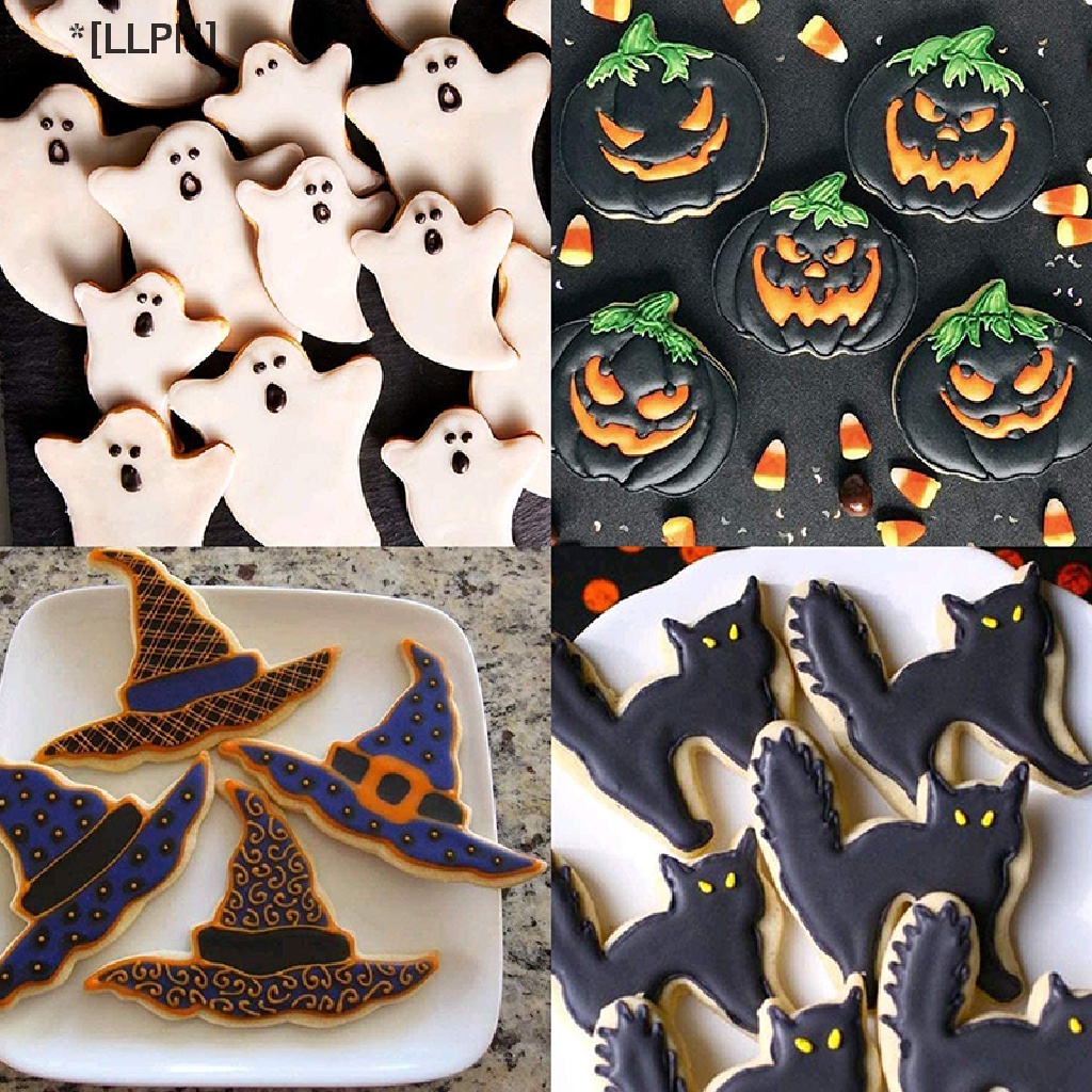 Bộ 7 Khuôn Cắt Bánh Quy Bằng Kim Loại Phong Cách Halloween 2021