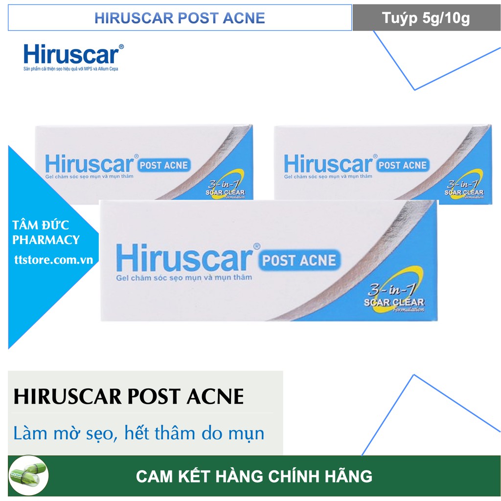 [Chính Hãng] HIRUSCAR POST ACNE - Gel làm mờ sẹo mụn và thâm mụn [hirusca / híuca / hirucar]