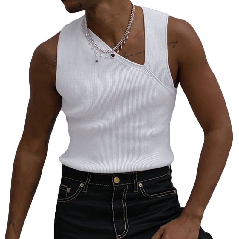 Áo thun ba lỗ màu sắc đơn giản cho nam