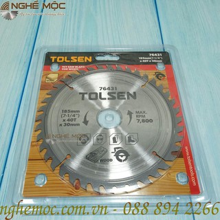 Đĩa cắt gỗ tolsen 185x40t 76431 nghề mộc