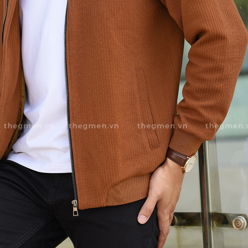 Áo khoác bomber nam The GMEN Textured Bomber chất liệu nhung tăm cao cấp, dày dặn