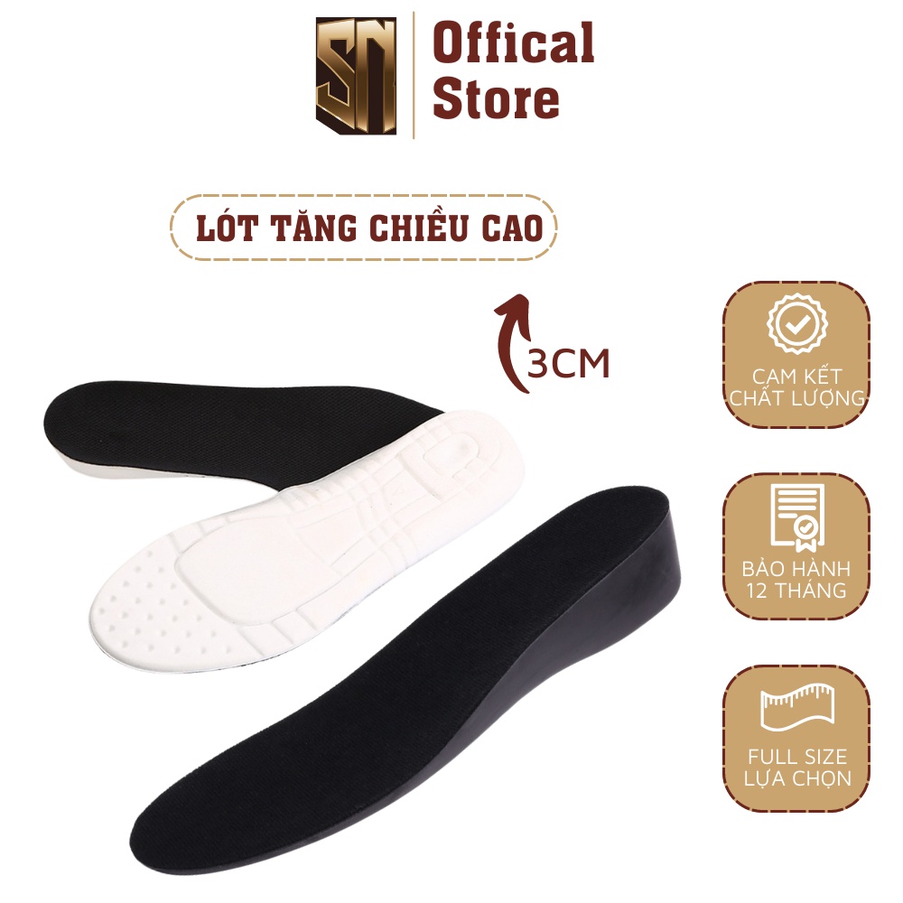 Lót tăng chiều cao ⚡ GIÁ TỐT NHẤT ⚡ Lót giày tăng chiều cao thêm 3cm đi êm chân mang lại cảm giác tự tin