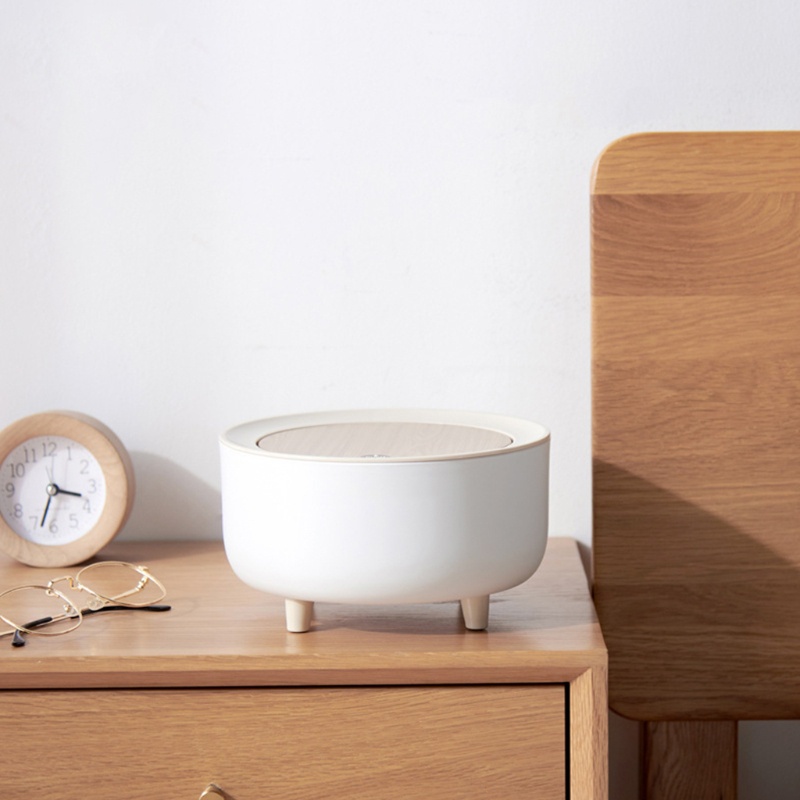 Thùng Rác Mini Có Nắp Ấn Bằng Nhựa Phong Cách Bắc Âu