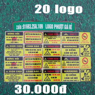 combo 20 logo tem xe cảnh báo tem cảnh báo như hình
