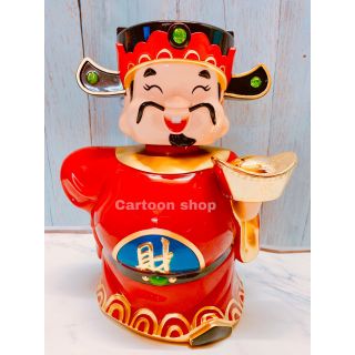 Thần tài cầm thỏi vàng gật đầu may mắn size 30cm vật phẩm phong thủy