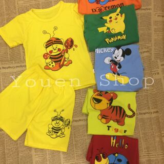 Combo 5 bộ đồ thun cotton 4chiều cho bé