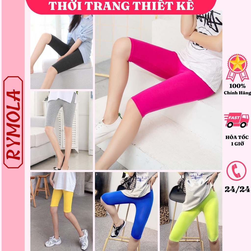 Quần Legging Lửng Nữ Đùi Ngố Thái Nâng Mông Cạp Cao MOLA Dáng Ôm Dùng Để Tập Gym Hay Phối Áo From Rộng Có Nhiều Màu