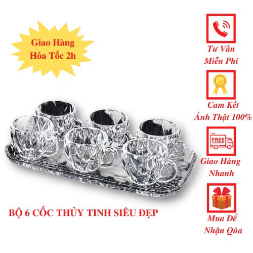 Bộ 6 cốc thủy tinh Lirmartur P-125 (mẫu ngẫu nhiên)