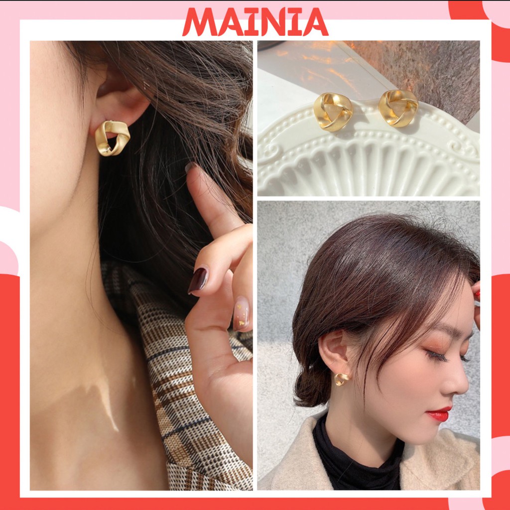 Bông Tai Hàn Quốc Hình Học Xinh Xắn Hoa Tai Bạc S925 Phụ Kiện Mainia Shop