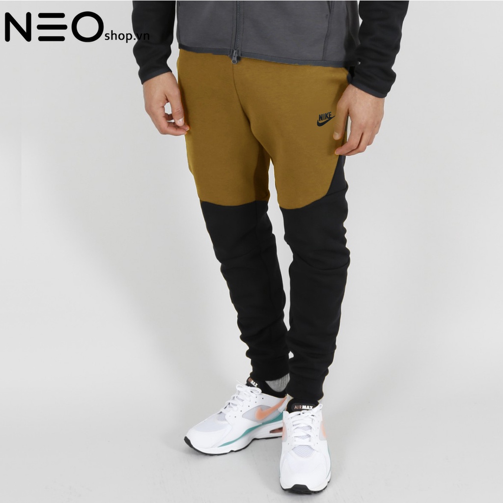 QUẦN DÀI NAM NIKE TECH FLEECE PANTS (SIM) VER 3 - ĐEN PHỐI VÀNG