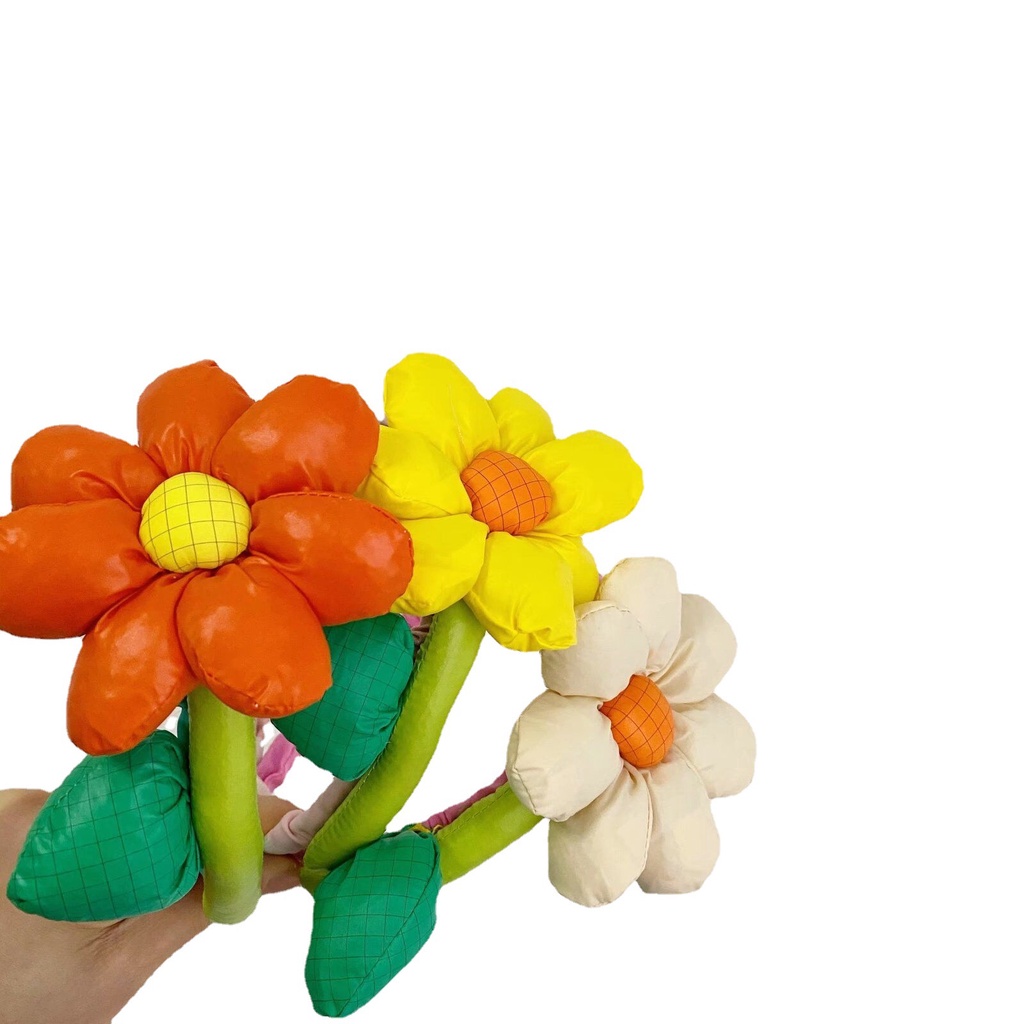 Băng Đô Cài Tóc Đính Hoa Lớn Màu Sắc Tươi Sáng Cho Bé