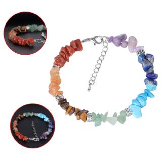 7 Chakra Healing Balance Crystal gravel Bracelet Lava Yoga Reiki Stone