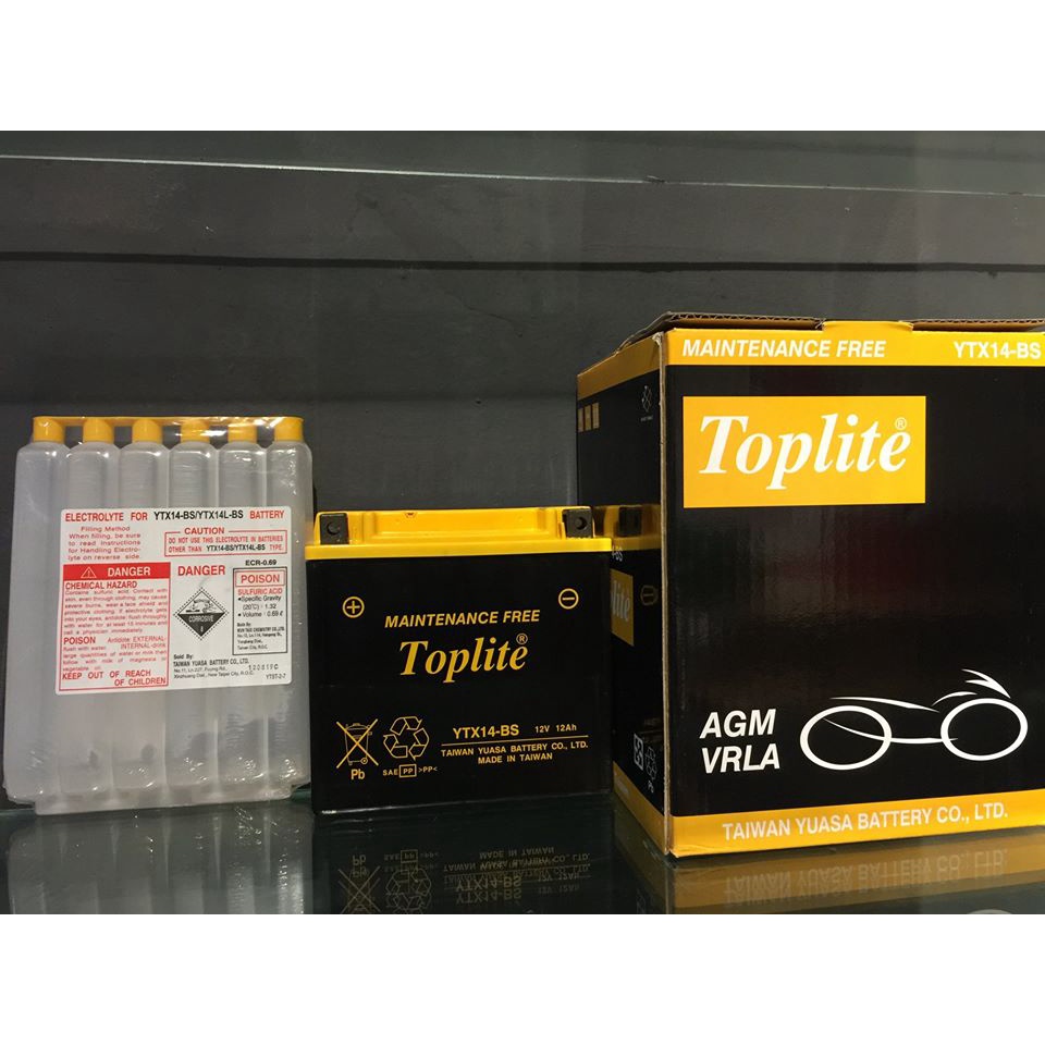 BÌNH ACQUI YUASA TOPLITE YTX14 – BS (12V – 12.6AH)
