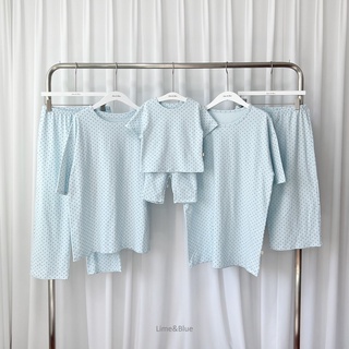 Lime&Blue bộ đồ chấm bi cho bé
