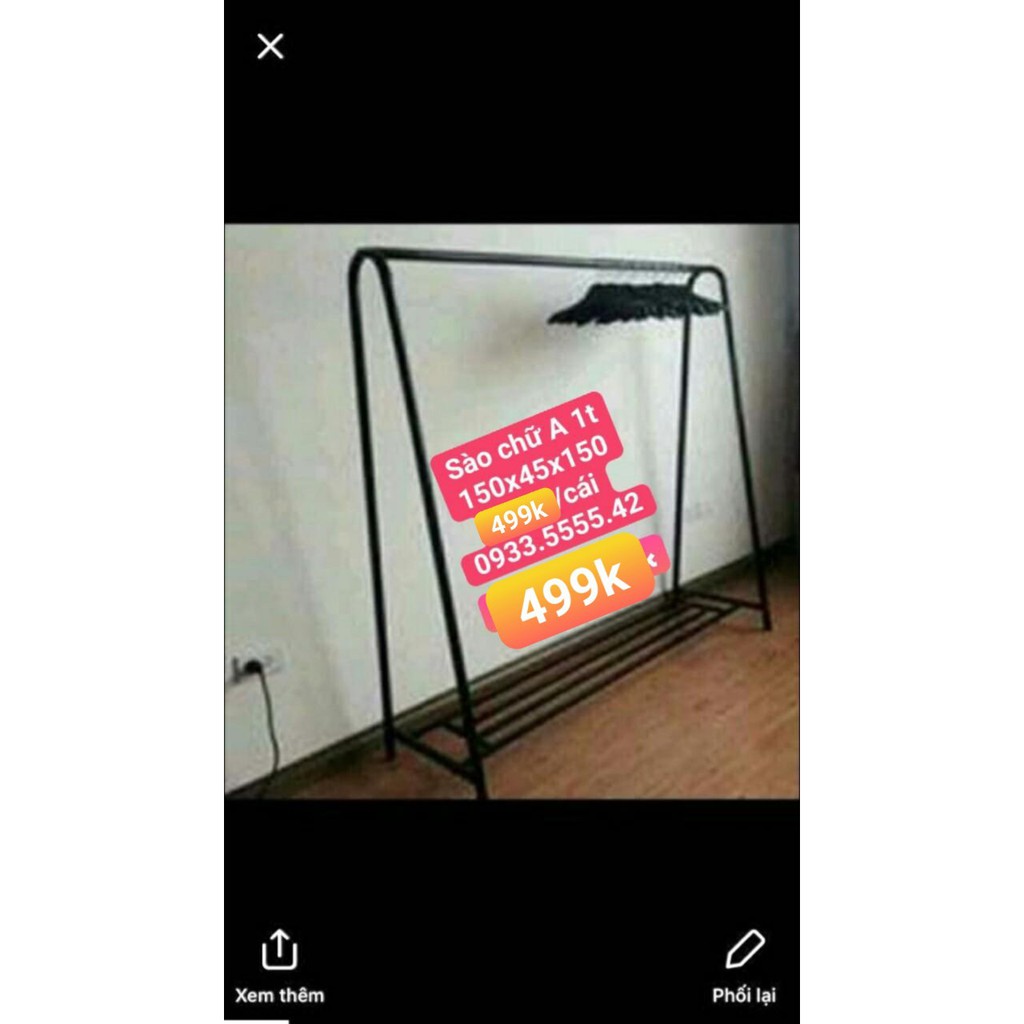Sào chữ A 1 tầng đẹp giá rẻ size 1m5x1m5