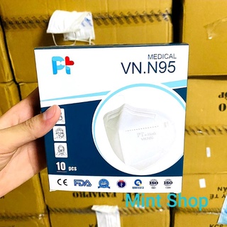 Khẩu trang n95 pt 4 lớp kháng khuẩn. hộp 10 cái.