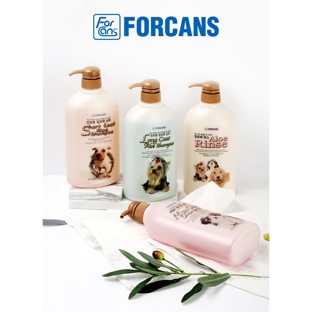 Sữa tắm chó mèo oliu nha đam Forcans 750ml, gội xả dưỡng lông olive lô hội chó mèo mềm mượt Con Mèo Xiêm Shop