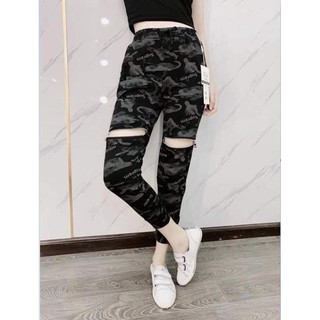 Quần jogger rằn ri nữ có khóa ngang -Q3