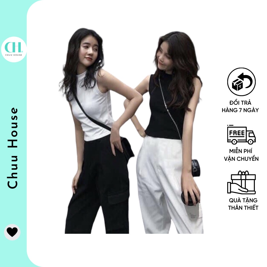 [Có Video + Ảnh Thật] Áo 3 Lỗ Nữ 2 Màu Đen Trắng Basic Dáng Siêu Đẹp Cực Dễ Phối Đồ - Chuu House - CH0121