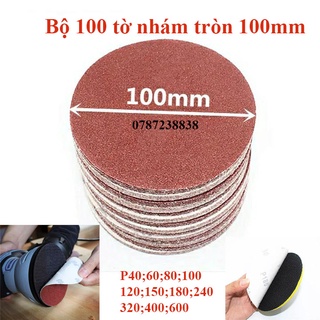 Giấy nhám tròn 100mm hộp 100 tờ - độ mịn từ 40 đến 600
