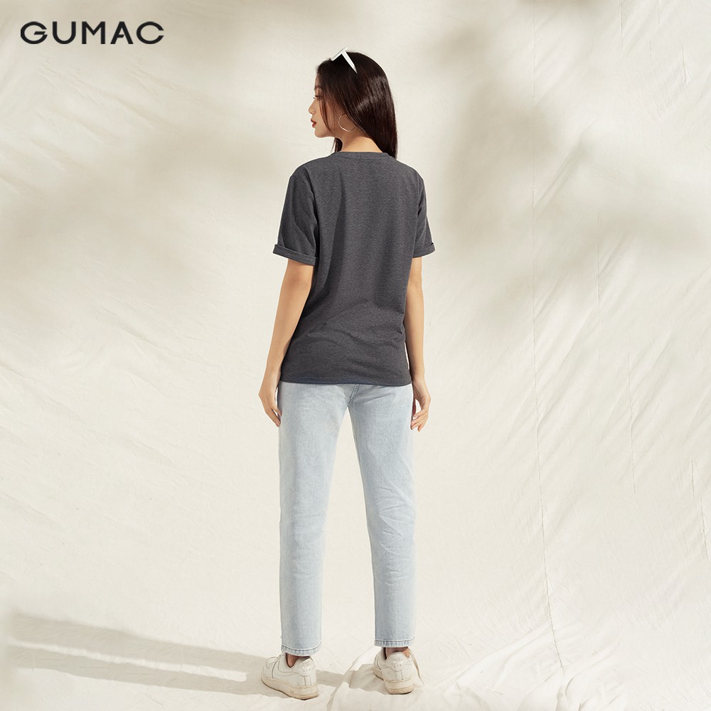 Áo thun nữ lai lật thêu GUMAC đủ màu, đủ size, thiết kế basic, năng động trẻ trung ATA1111 | BigBuy360 - bigbuy360.vn