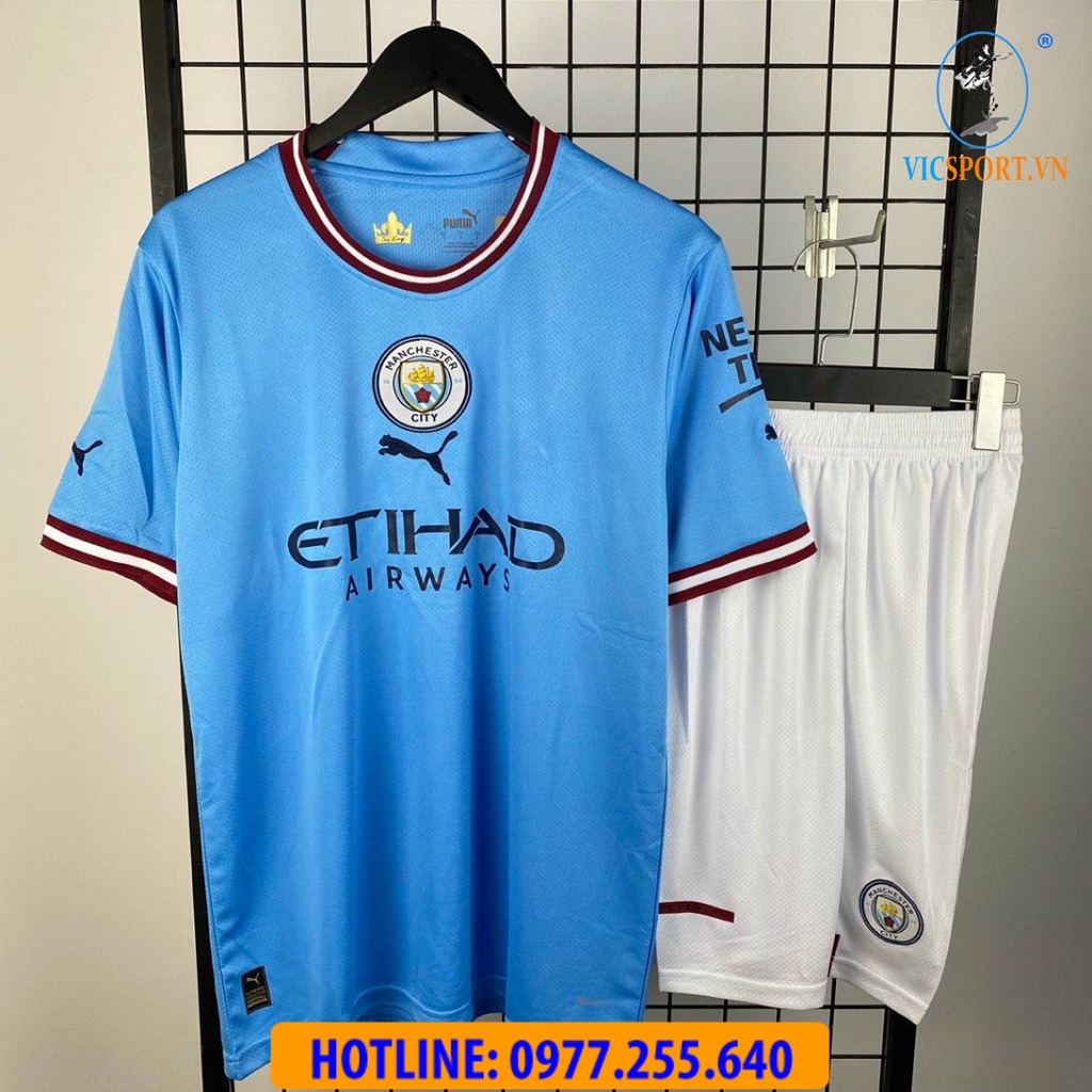 Quần Áo Bóng Đá CLB Manchester City 2022-2023- Hàng Thái Lan - Vải Mè Cao Cấp - Vicsport