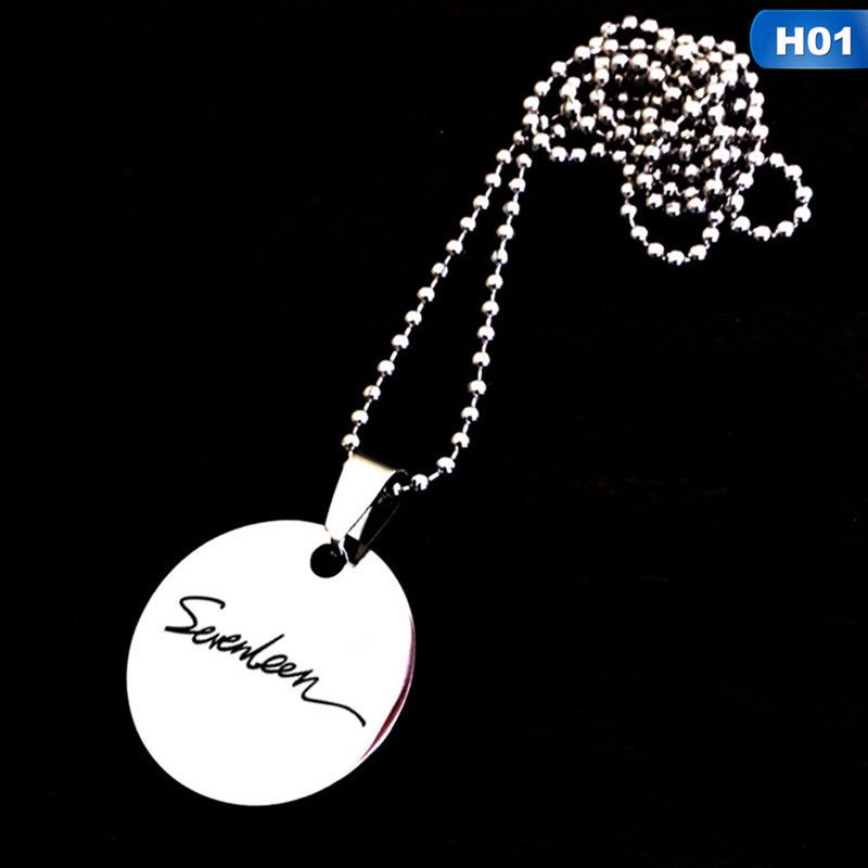 Dây chuyền chất liệu thép không gỉ với mặt tròn khắc tên các nhóm nhạc KPop cho các fan
