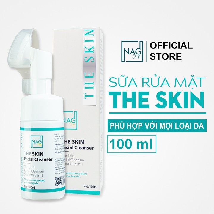 Sữa rửa mặt đầu cọ The Skin Cleanser 100ml cho da dầu mụn nhạy cảm dành cho nam nữ - NAG