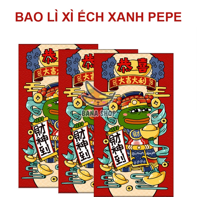 Bao lì xì năm mới ếch xanh Pepe siêu bựa cho vozer