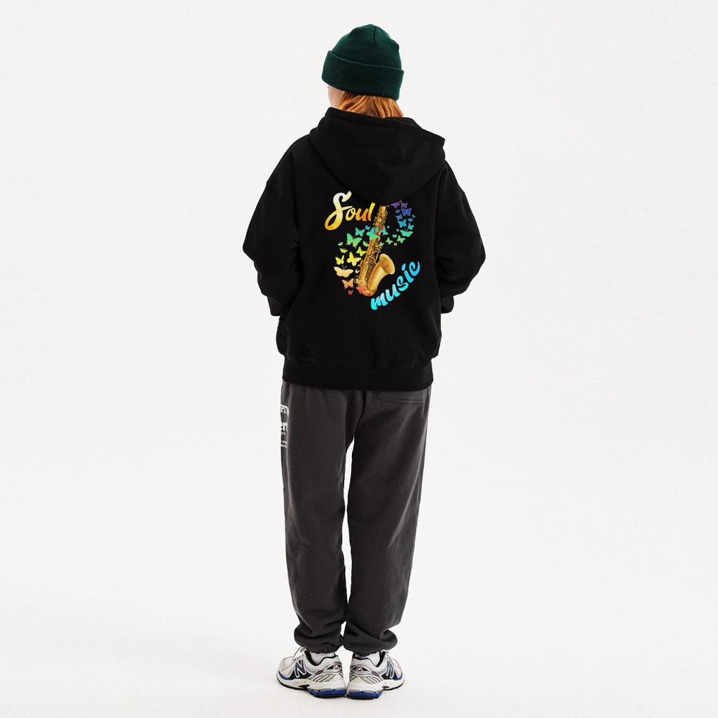 Áo khoác hoodie zip có dây kéo chống nắng bươm bướm âm nhạc localbrand MVR - MVR25022108