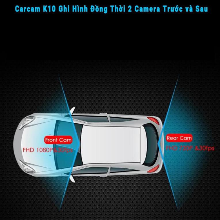 [ Gía shock] Camera Hành Trình Car Cam K10 GPS 2 Camera Trước Sau-cảnh báo lấn làn va chạm | BigBuy360 - bigbuy360.vn