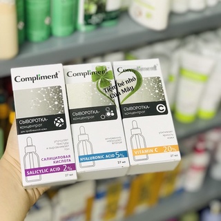 Serum Compliment 2% BHA ,5% Hyaluronic Acid & 20% Vitamin C , se lỗ chân lông , kiềm dầu ,cấp ẩm & đều màu sáng da