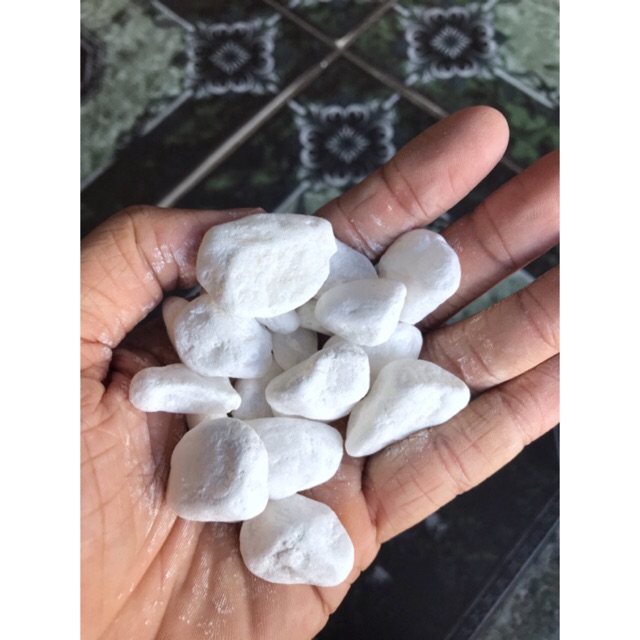 ĐÁ TRẮNG VIÊN LỚN TRANG TRÍ HỒ CÁ NON BỘ 800G