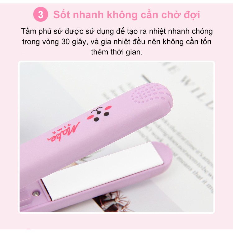 (Hàng Mới Về) Máy Uốn / Duỗi Tóc Mini 2 Trong 1 Kèm Lược Tiện Dụng