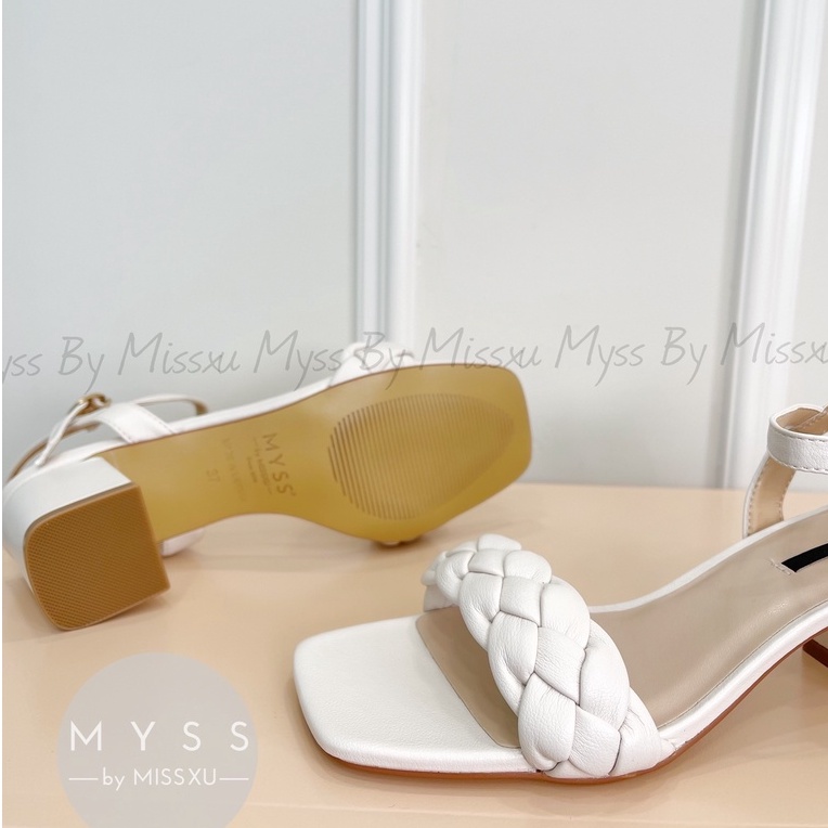 Giày sandal nữ quai thắt bím gót trụ 5cm thời trang MYSS - SD135