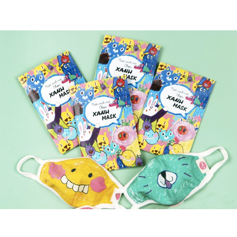 [Mã FAMAYFA2 giảm 10K đơn 50K] Khẩu Trang Vải Kháng Khuẩn - Xanh Mask (Tòhe) - Trẻ em/Người lớn