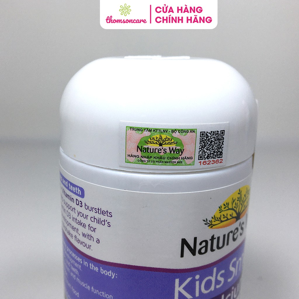 Kẹo dẻo vitamin Nature's way kids smart calcium + vitamin d3 hộp 50 viên giúp tăng chiều cao cho bé thấp bé