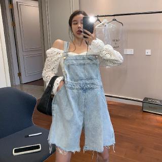 💜Áo Thun In Chữ In march Thời Trang Năng Động💜 |Quần Short Yếm Denim Dáng Suông Rộng Thời Trang Mùa Hè 2021 Cho Nữ