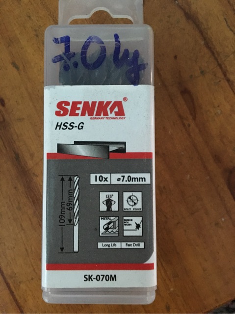 Mũi khoan sắt tốt senka 7.0 mm