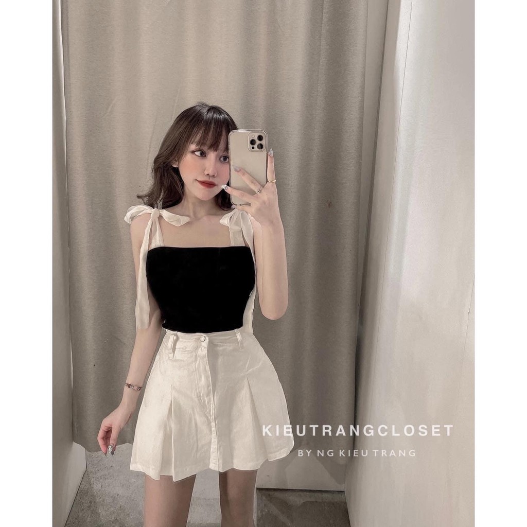 áo hai dây buộc nơ hot hit shop sun soc | BigBuy360 - bigbuy360.vn