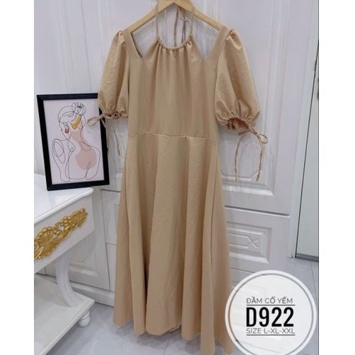 Đầm maxi big size cổ yếm từ 60kg-90kg